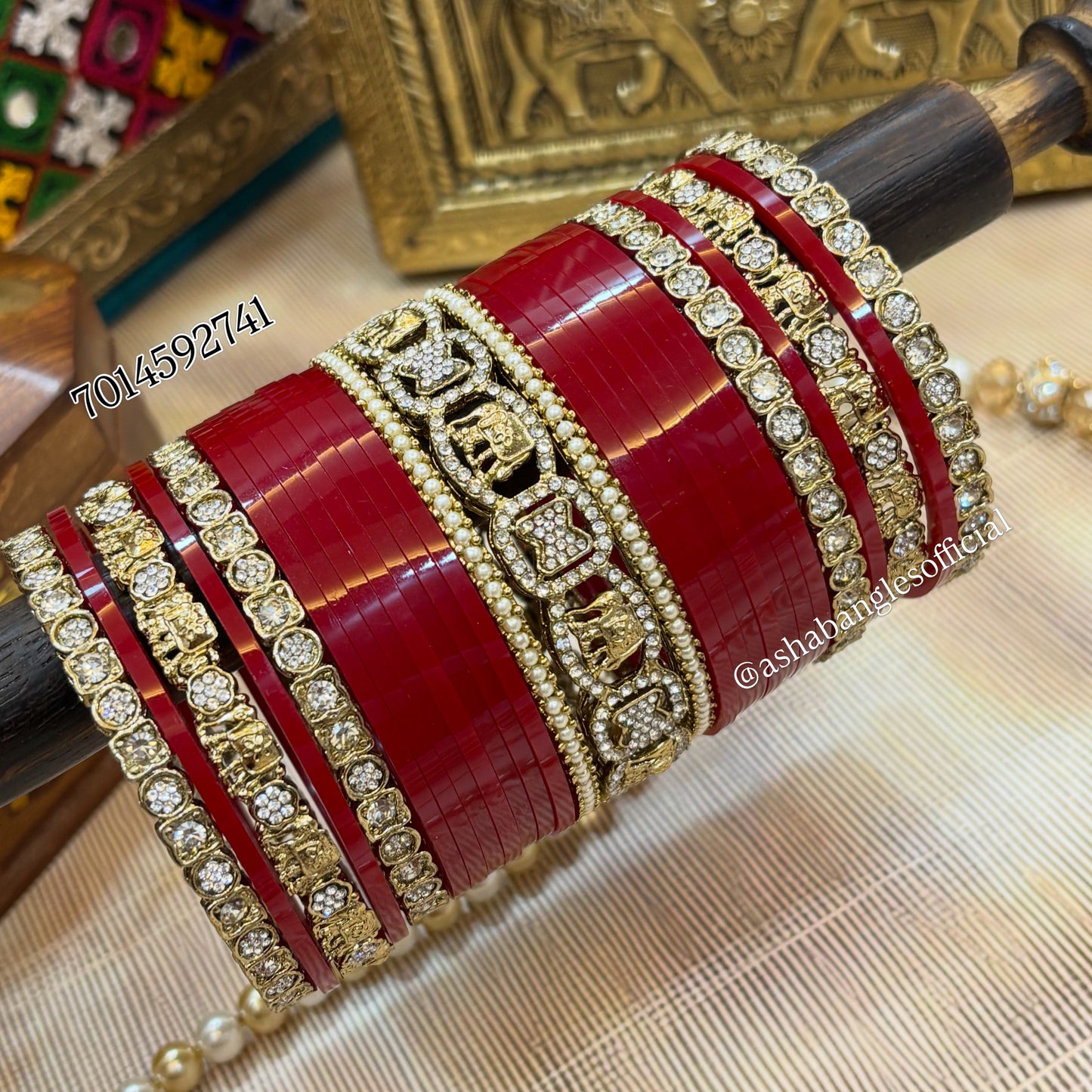 Deep red bridal Chura