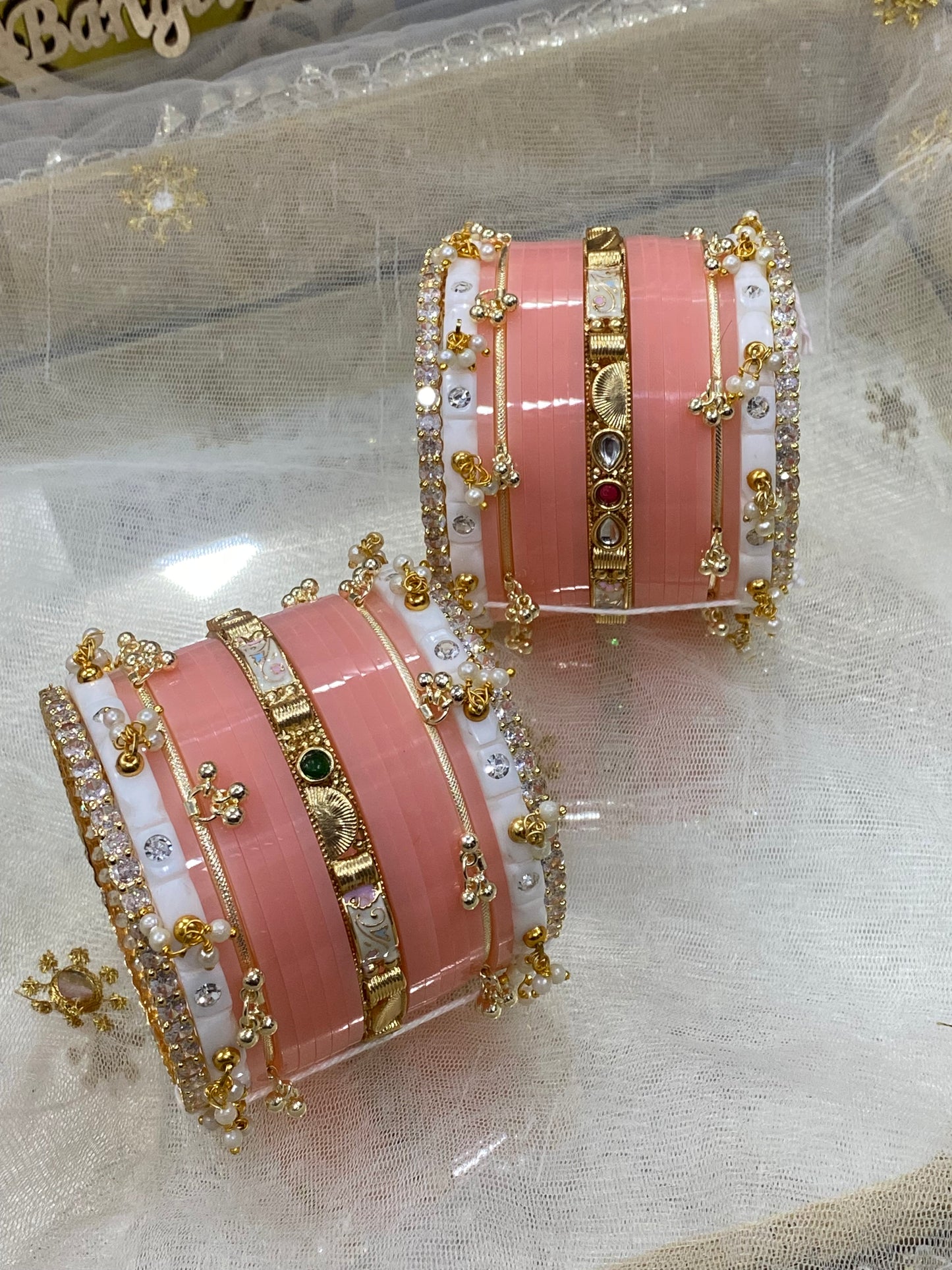 Short Chura in peach