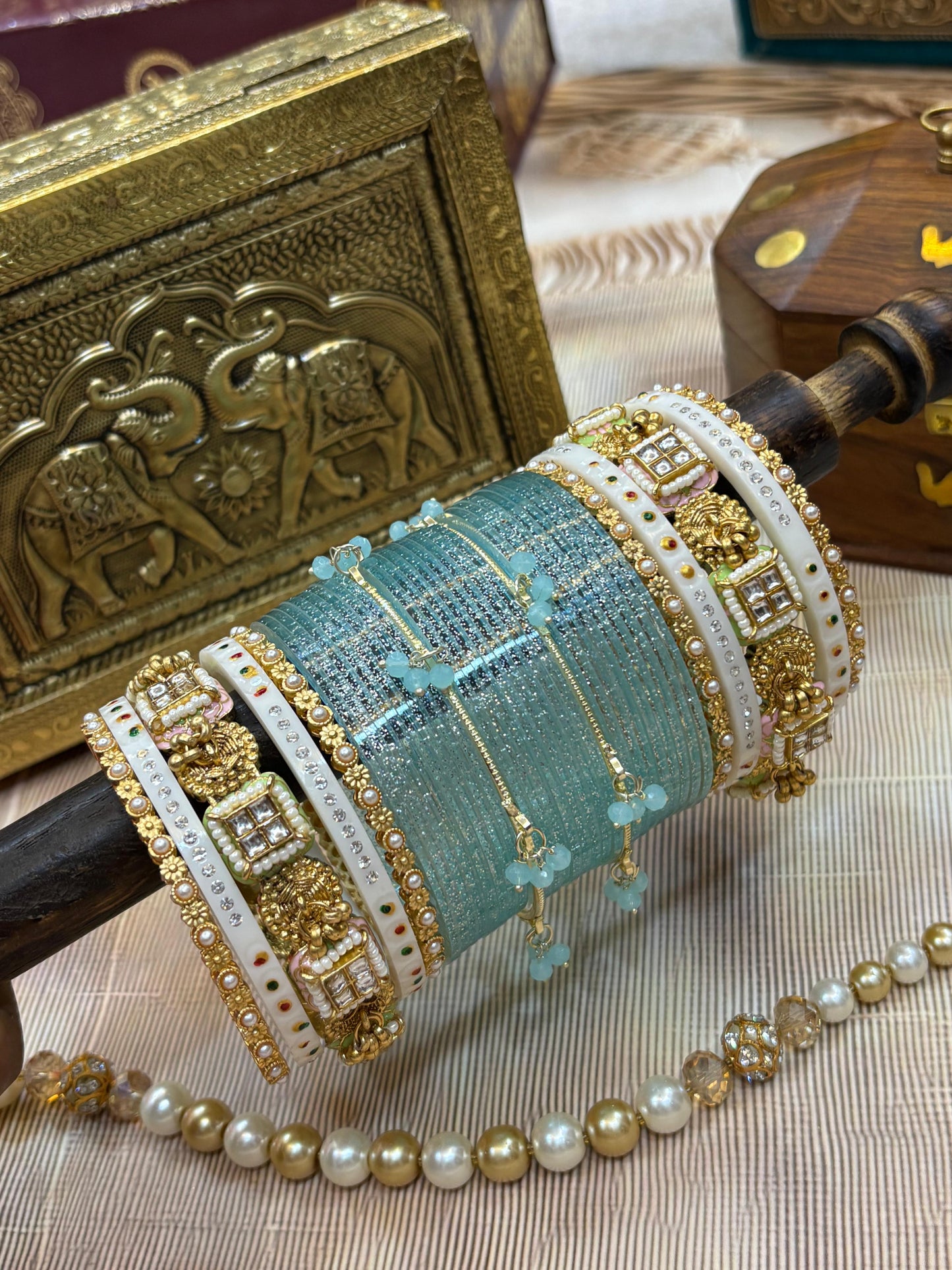 SHIMMERY CHURA WITH HERITAGE TOUCH