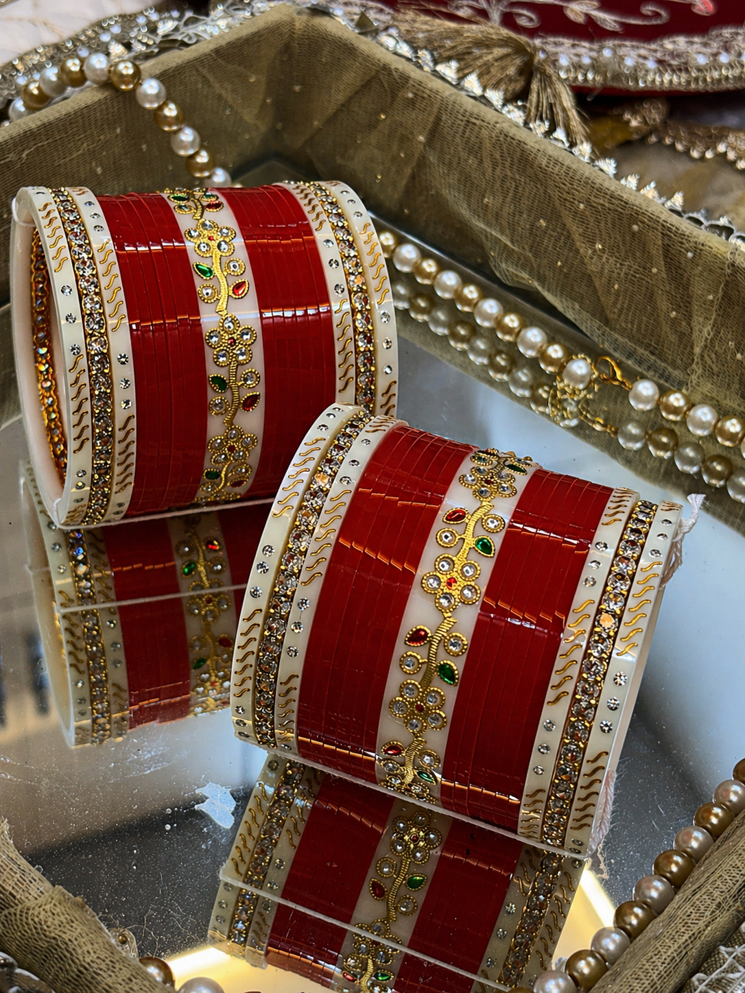 A heritage collection in sea shell bangles