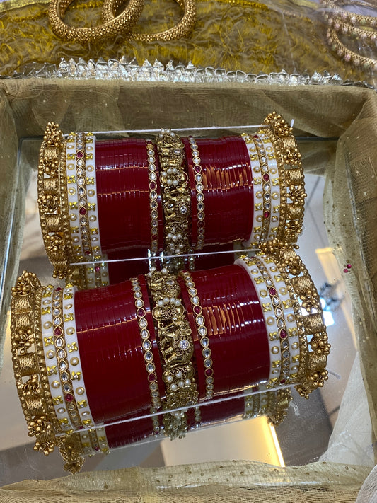 Bridal chura with elephant bangle for perfect for the brides
