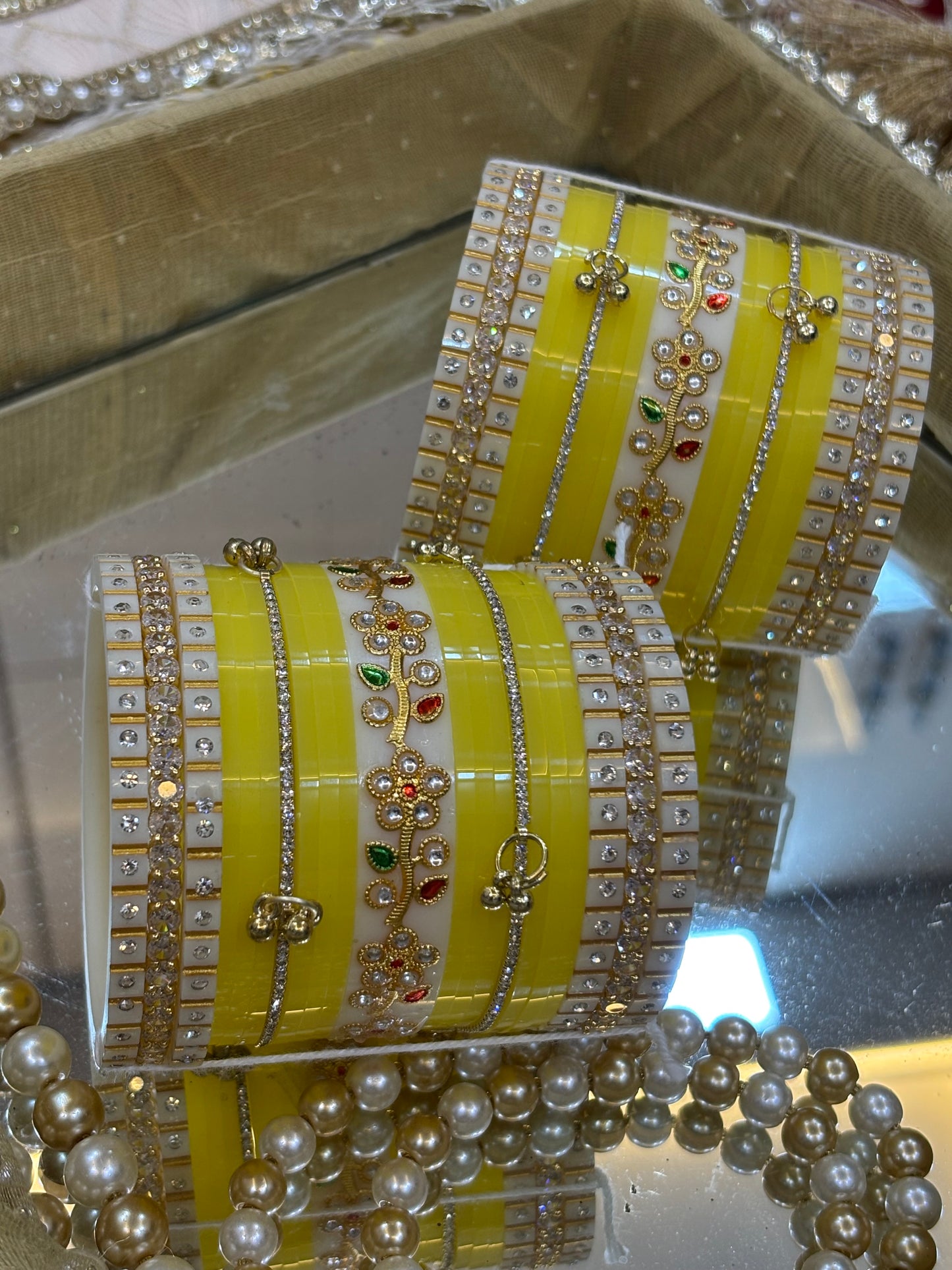 A heritage collection in sea shell bangles
