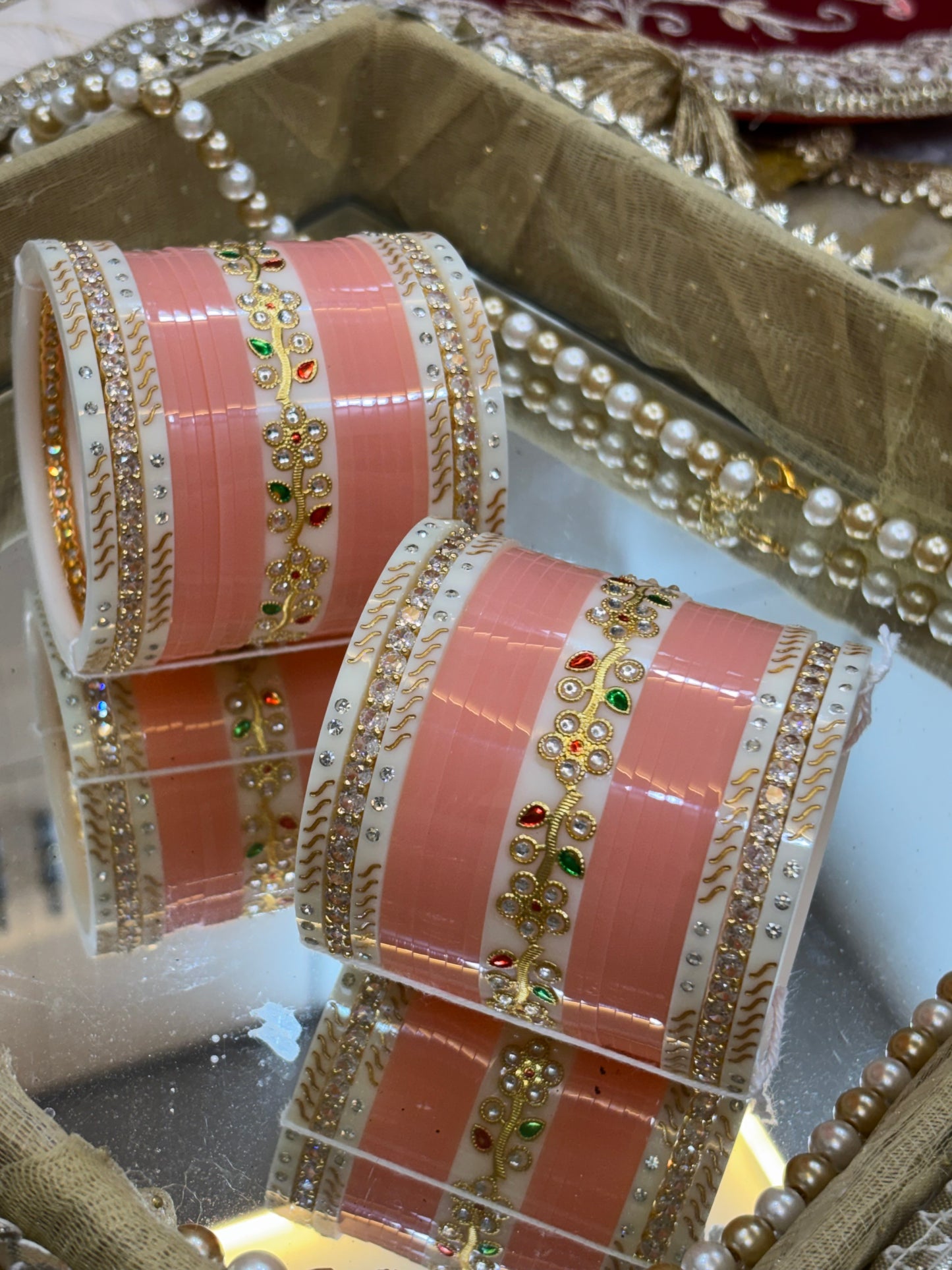 A heritage collection in sea shell bangles