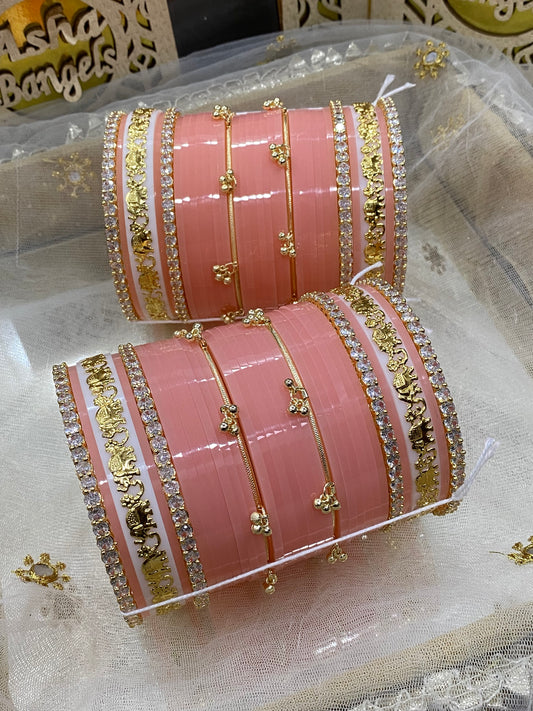 Tending elephant Chura in peach