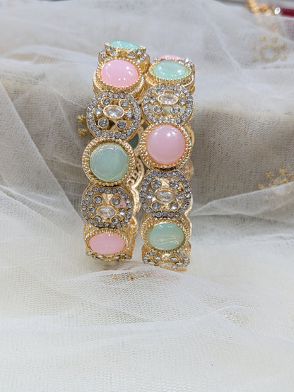 A MINT PINK HERITAGE BANGLES