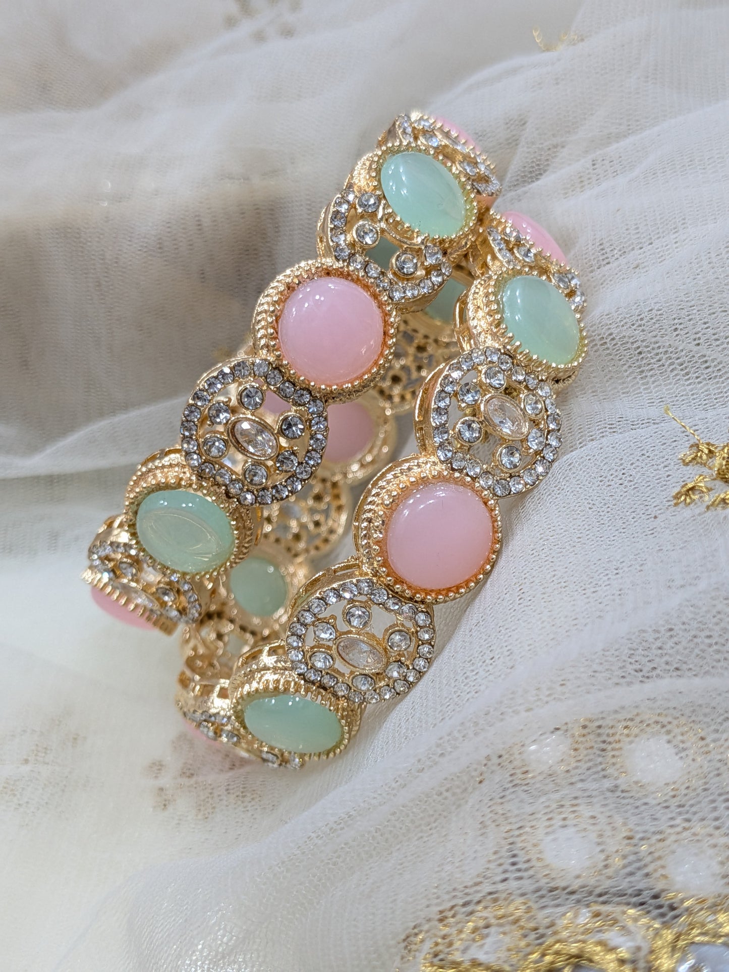 A MINT PINK HERITAGE BANGLES