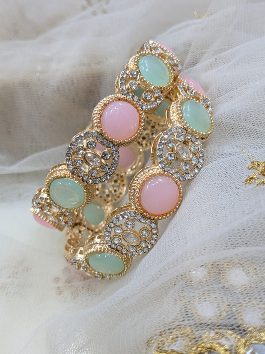 A MINT PINK HERITAGE BANGLES