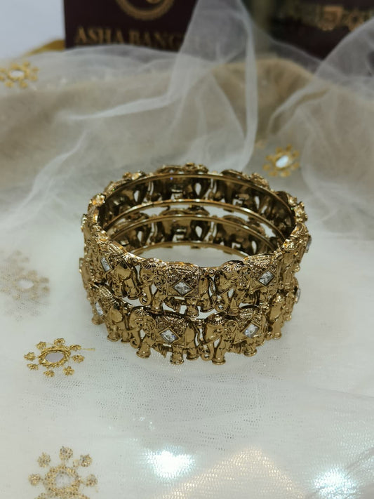 POLKI ELEPHANT BANGLES