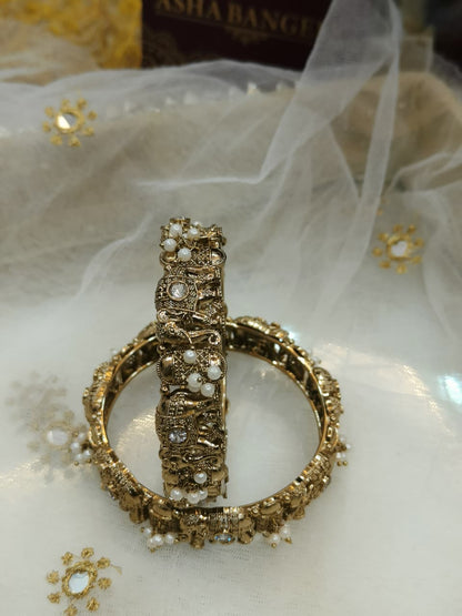 POLKI ELEPHANT BANGLES IN KASHMIRI STYLE