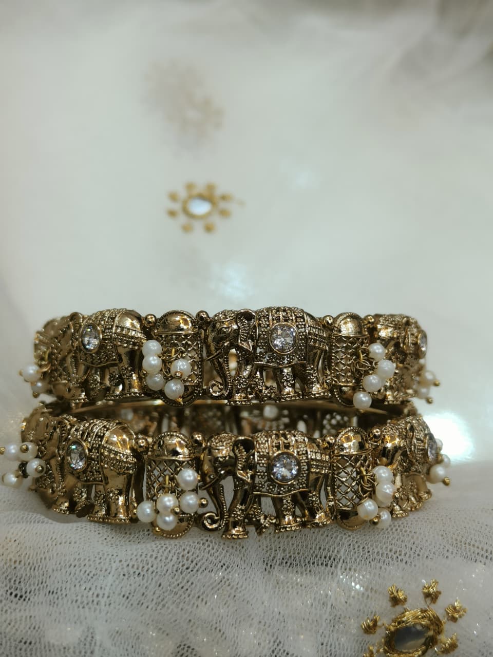 POLKI ELEPHANT BANGLES IN KASHMIRI STYLE