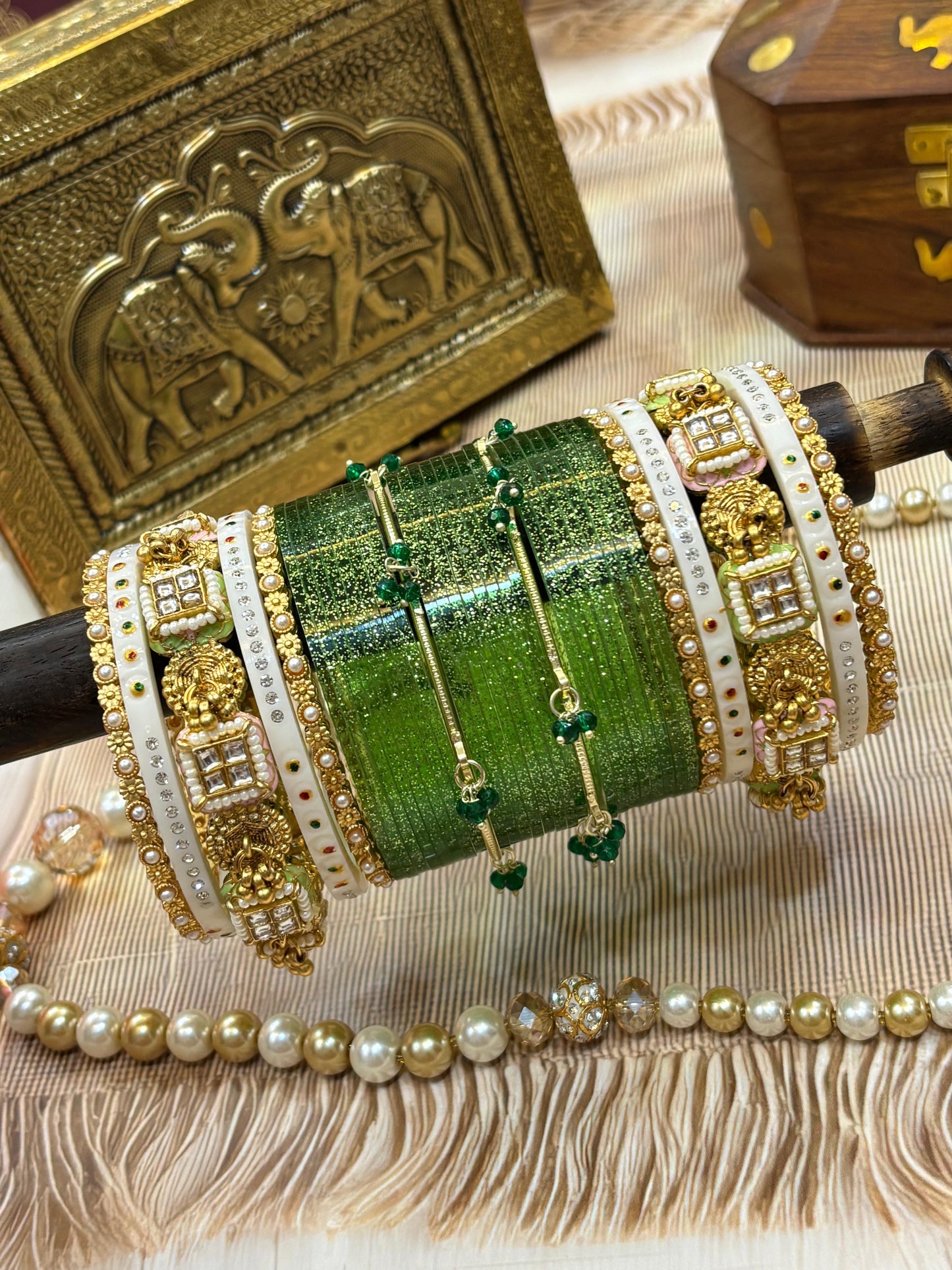 SHIMMERY CHURA WITH HERITAGE TOUCH