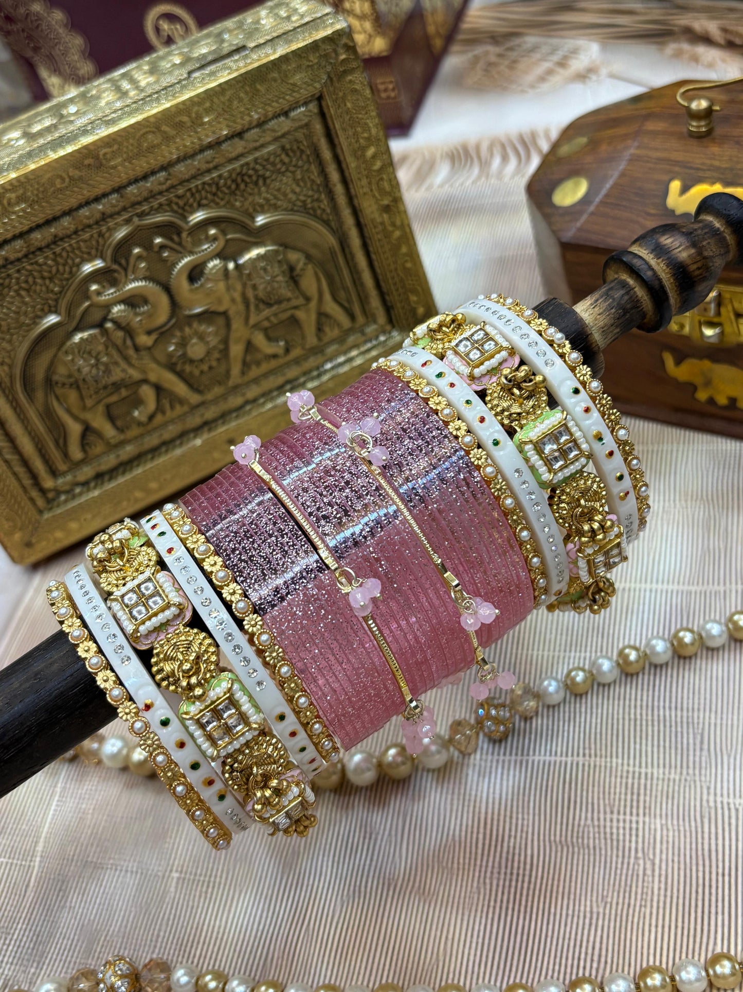 SHIMMERY CHURA WITH HERITAGE TOUCH